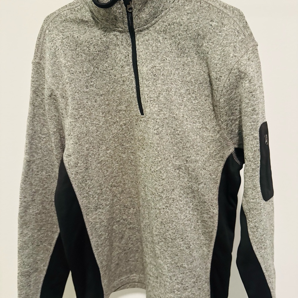Beverly Hills Polo Club Men Grey Sweater Fleece Quarter Zip Jacket Size L❤️ - Picture 5 of 7